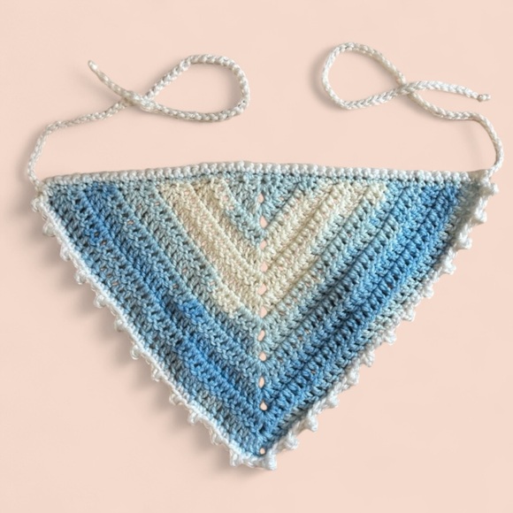 🔅2/$20🔅 Handmade Picot Crochet Bandana - Picture 1 of 1